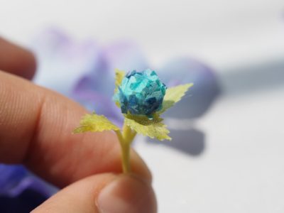 和紙で作ったミニチュア紫陽花